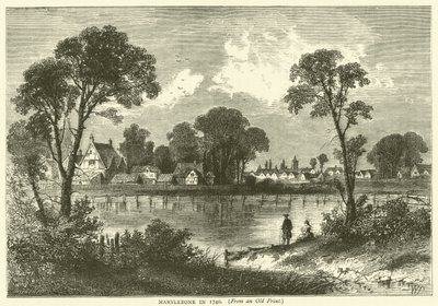 Marylebone 1740-ben, egy régi nyomtatványból alkotó: English School